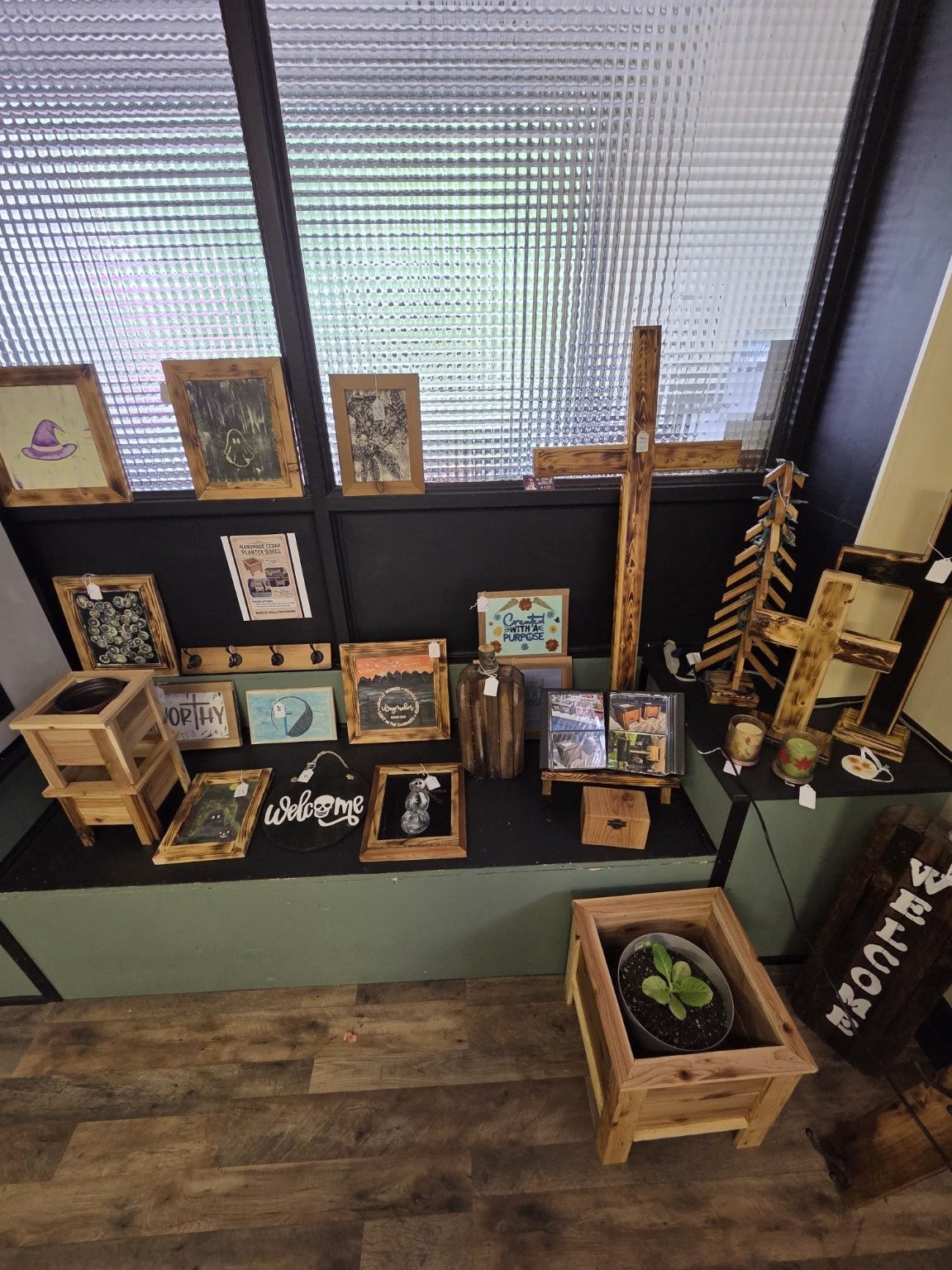 Handcrafted rustic American wood flags