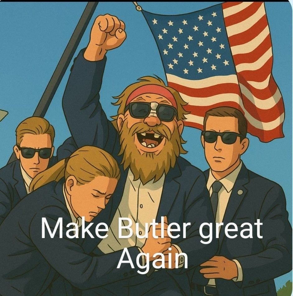 Make Butler great again illustrated campaign image